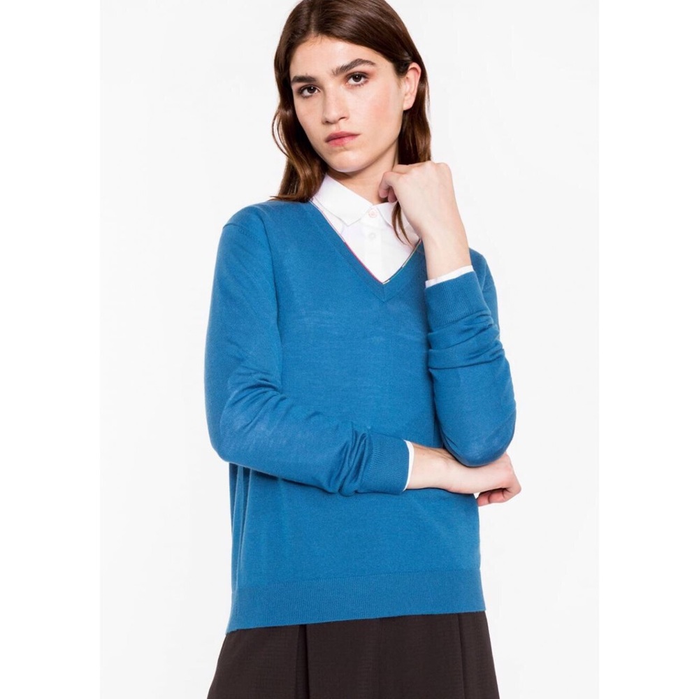 NY&CO turquoise deep v neck sweater